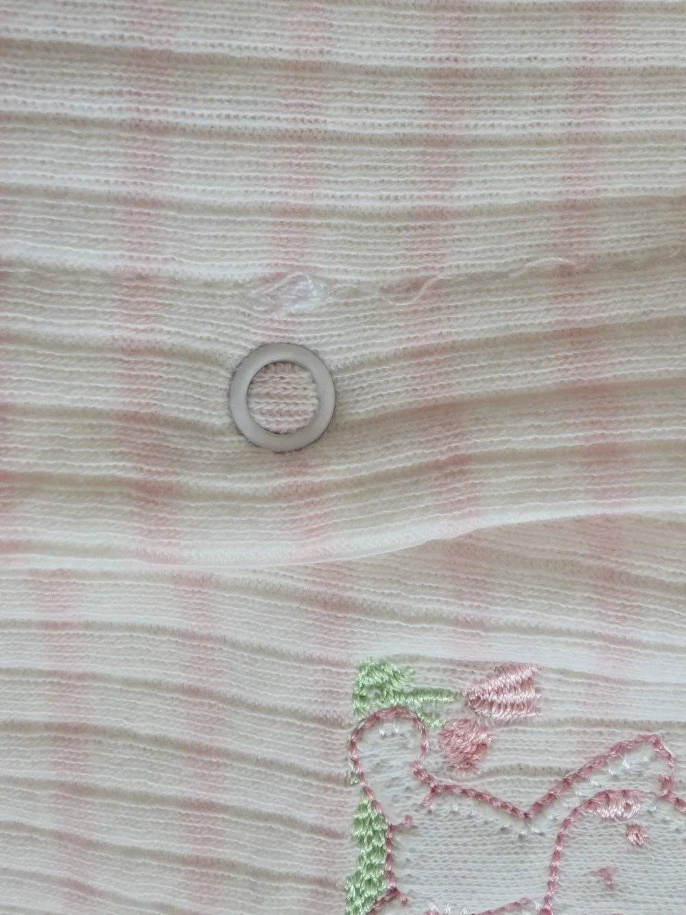 Little Me Pink and White Striped Short-Sleeve One-Piece with Bunny